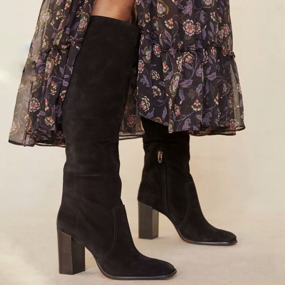 Dolce Vita Shoes - Dolce Vita | Nekita Slouchy Heeled Boots | Black Suede | Size 6